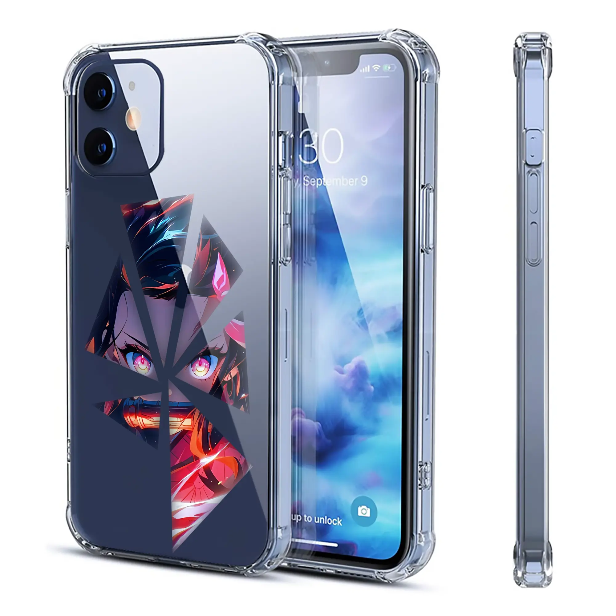 鬼滅の刃 グッズ,竈門 禰豆子 - IPhone 12シリーズ対応 ・ 透明スマホケース ・ クリアソフトケース ・ TPU素材 ・ 耐衝撃 ・ 高密着 ・ 防汚 防指紋 ・ 簡単着脱